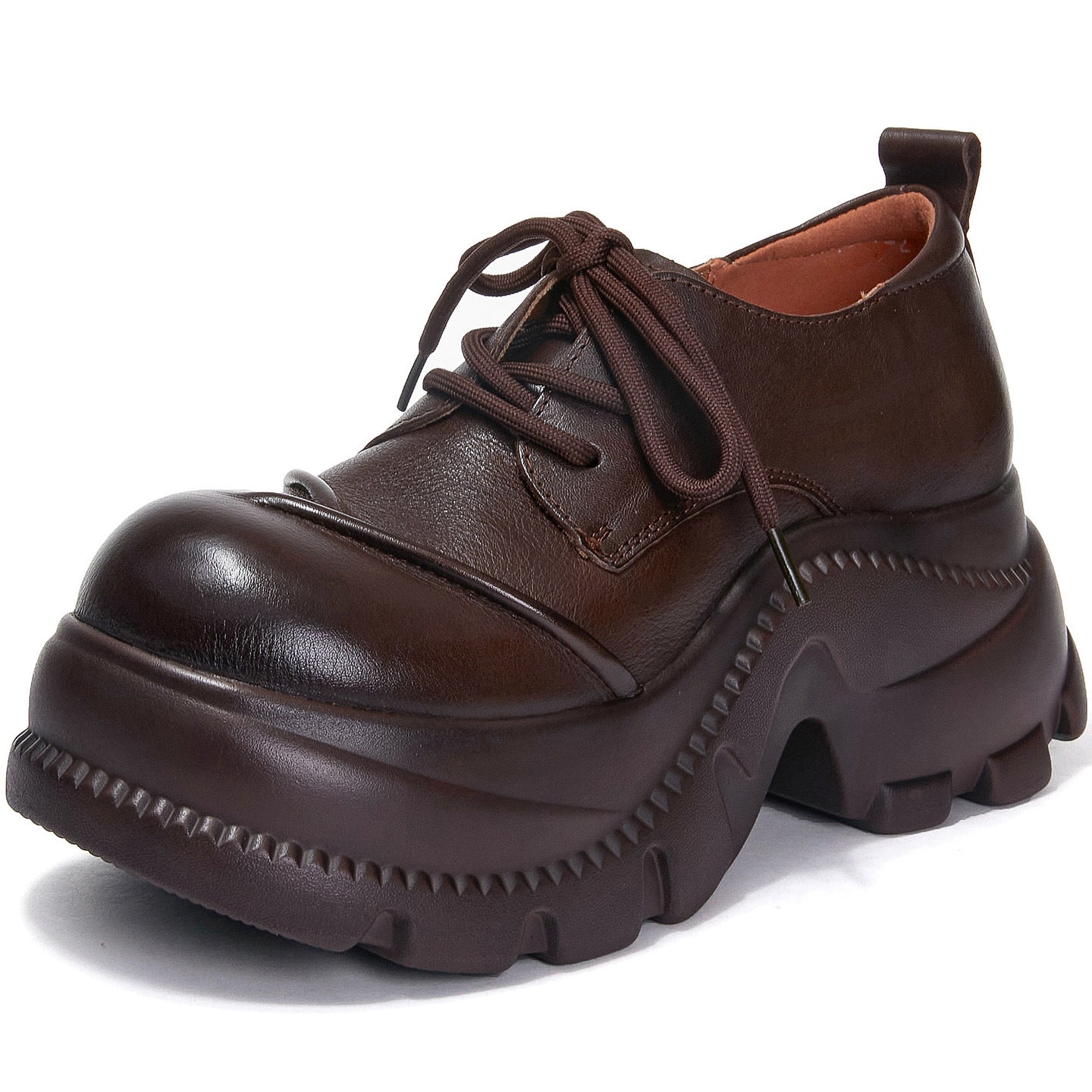 Women's Muffin Thick Bottom Big Head Pumps Autumn Vintage Women's Fashion Shoes