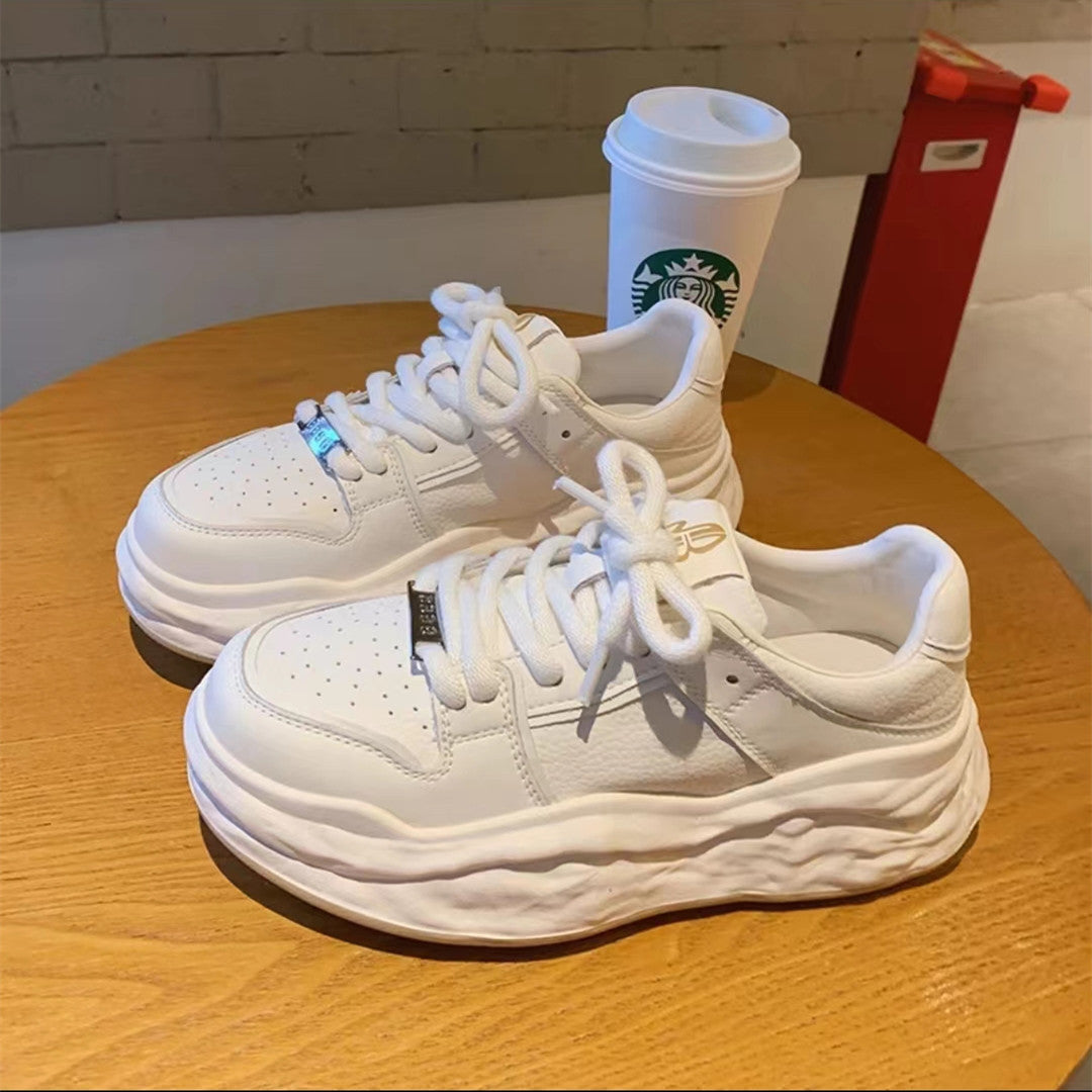 Women's Black White Panda Height Increasing Board Sneakers