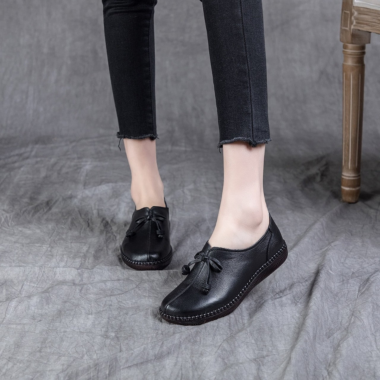 Women's Quality Single Bow Pumps Temperament Wild Vintage Women's Casual Shoes