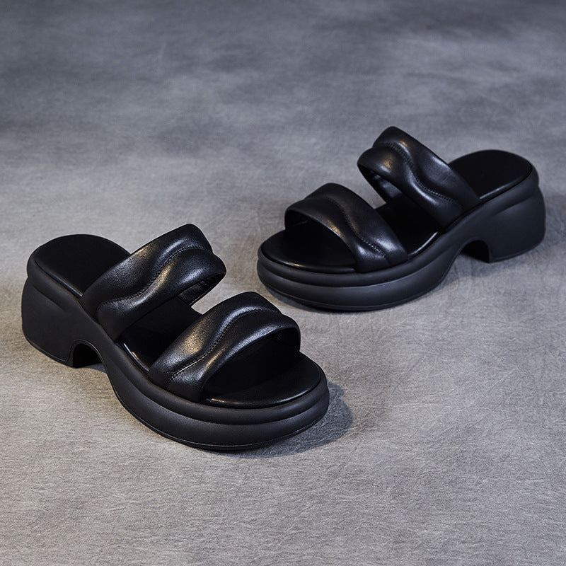 Women's Genuine Thick-soled Summer Outer Wear Feeling Slippers