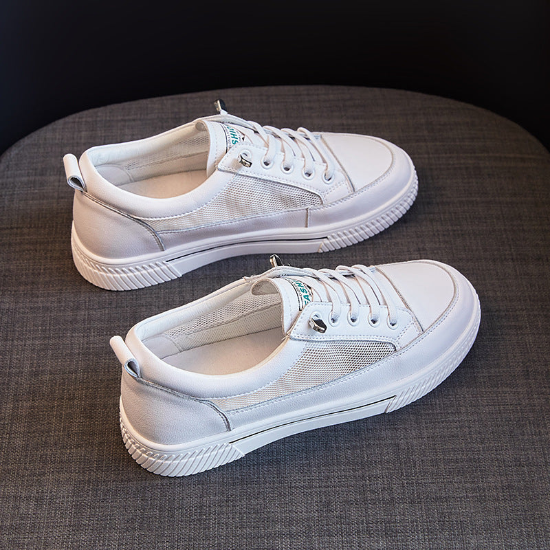 Women's Genuine White Versatile Basic Flat Summer Women's Shoes