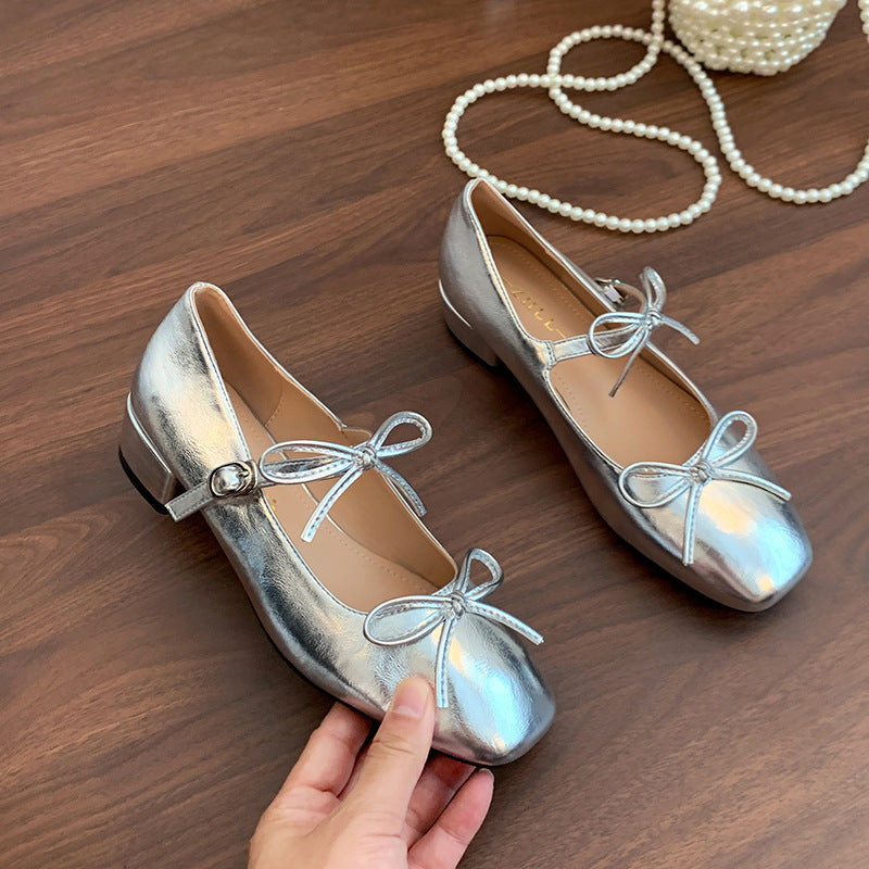 Women's One-word With Chunky Plus Sizes French Women's Fashion Shoes