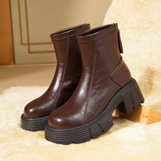 Women's Soft Thick Bottom British Style Winter Versatile Boots
