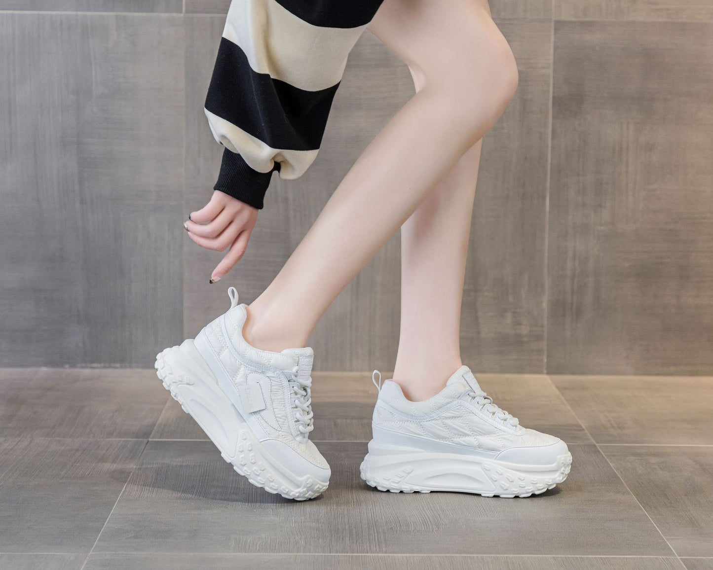 Women's Insole Authentic Clunky Spring Versatile Korean Style Thick Bottom Sneakers