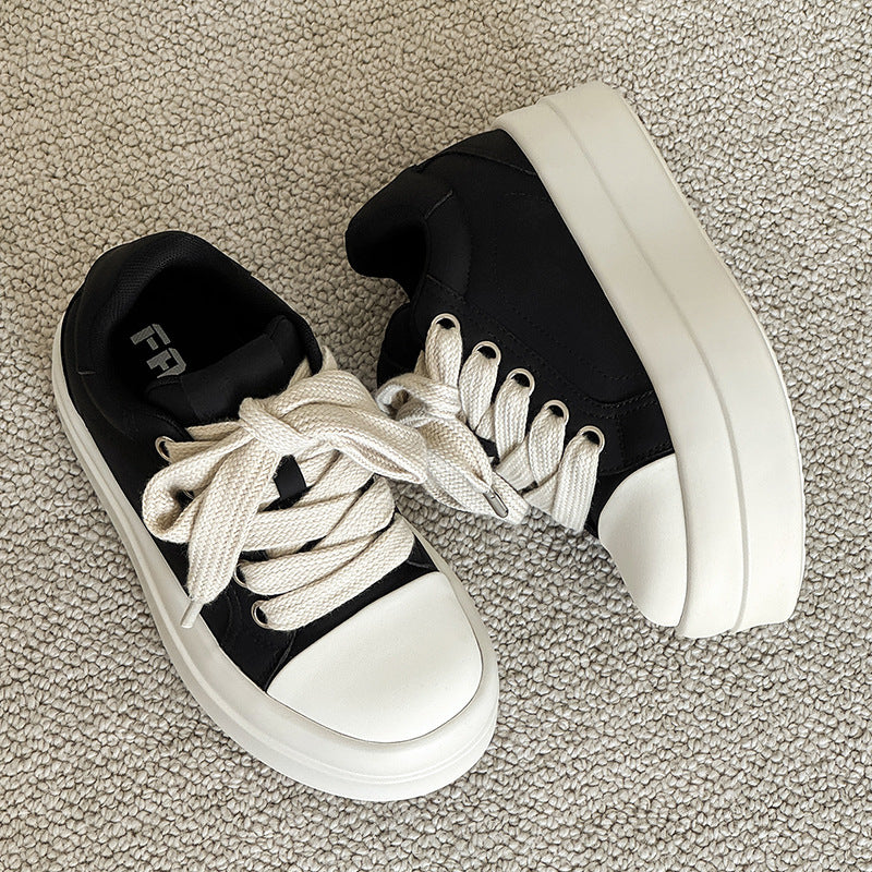 Women's & Men's Height Increasing Autumn Thick Bottom Versatile Mickey Big Head Casual Shoes