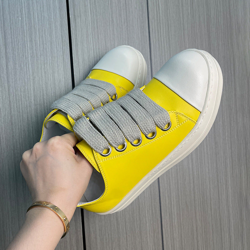 Men's Thick Shoelace Breathable Sole Height Increasing Men's Board Shoes