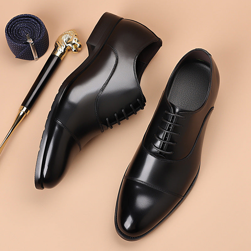 Men's Style Formal Top Layer Cowhide British Four Wedding Men's Business Leather Shoes