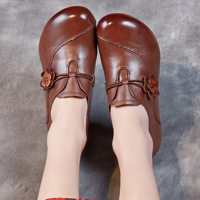 Women's & Men's Retro Autumn Mid First Layer Cowhide Casual Shoes