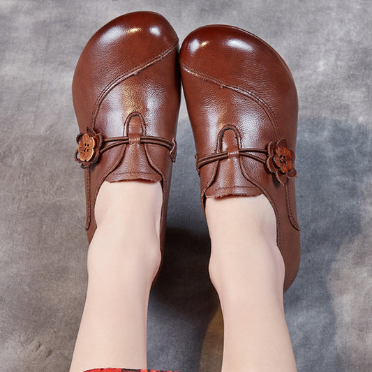 Women's & Men's Retro Autumn Mid First Layer Cowhide Casual Shoes