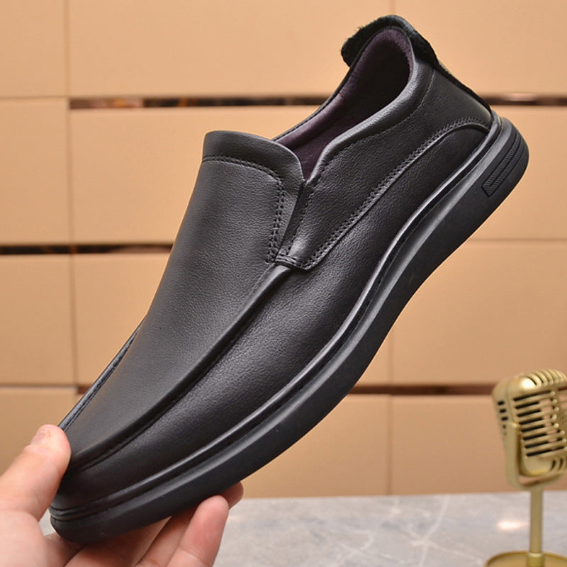 Men's First Layer Cowhide Soft Bottom Leisure Leather Shoes