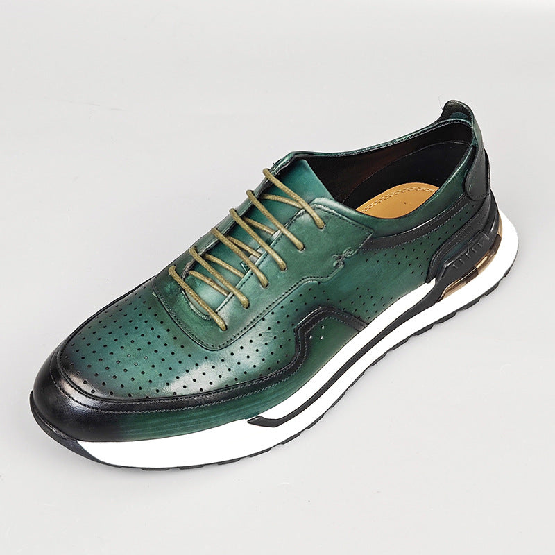 Men's Breathable Genuine Cattlehide Surface Gradient Fashion Men's Shoes