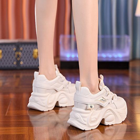 Women's Mesh Surface Thick Bottom Small Height Sneakers