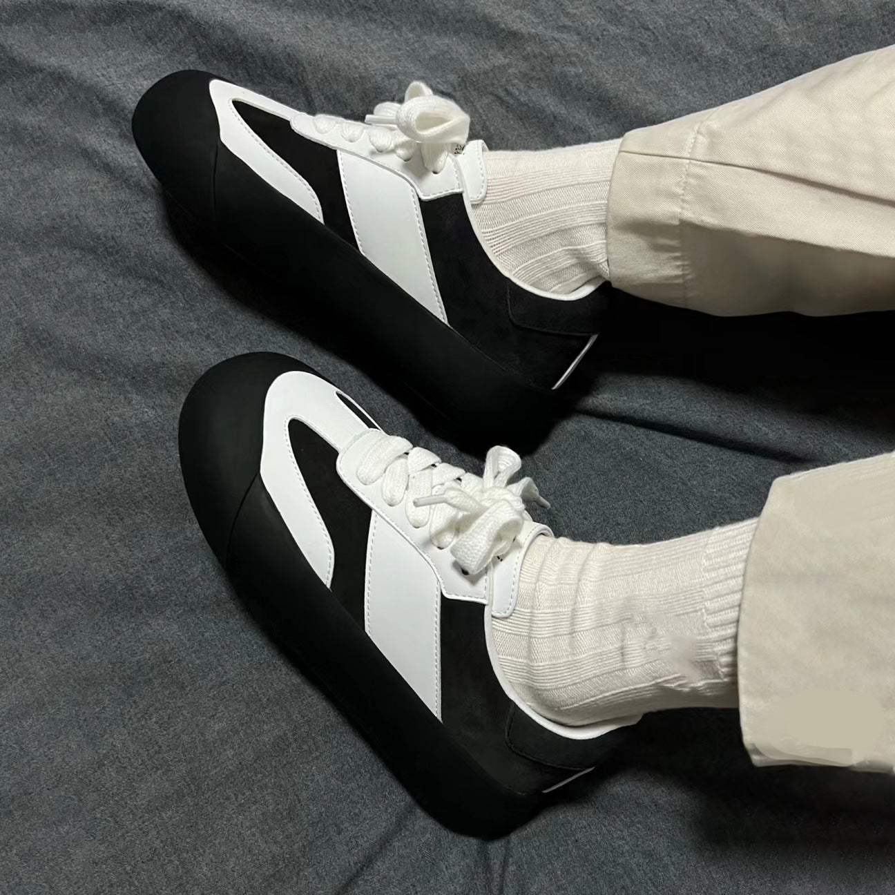 Women's & Men's Spring Puffy Fat German Training Platform Height Increasing Sports Bread Casual Shoes