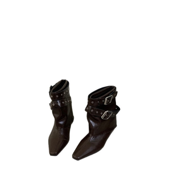 Women's Rivet Trouser Legs Increased Pointed Ankle Women's Shoes