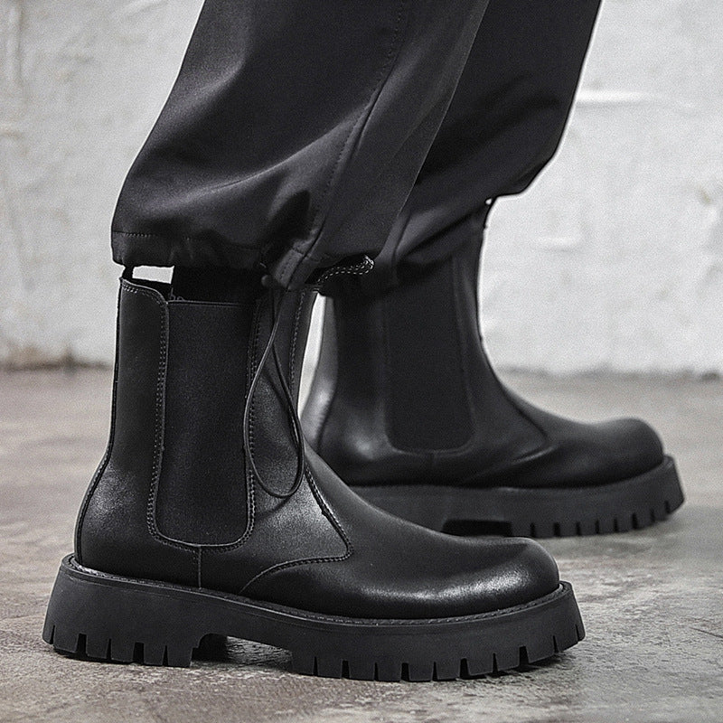 Men's Martin Fashion Smoke Pipe Fleece-lined Chelsea Boots