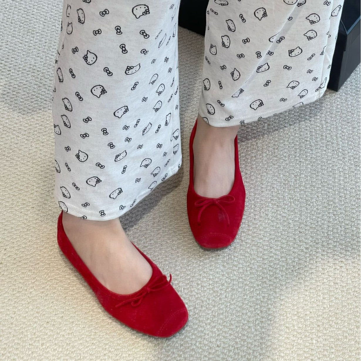 Female Ballerina Flats Round Head Genuine Women's Shoes