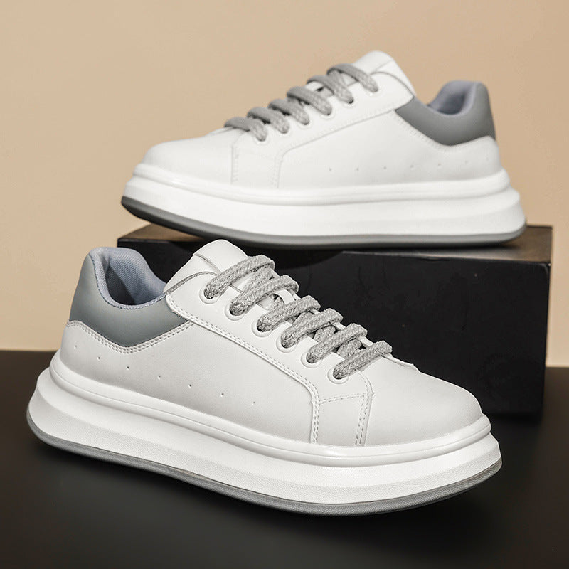 Men's Preppy Style Platform White Green Little Board Men's Sports Shoes