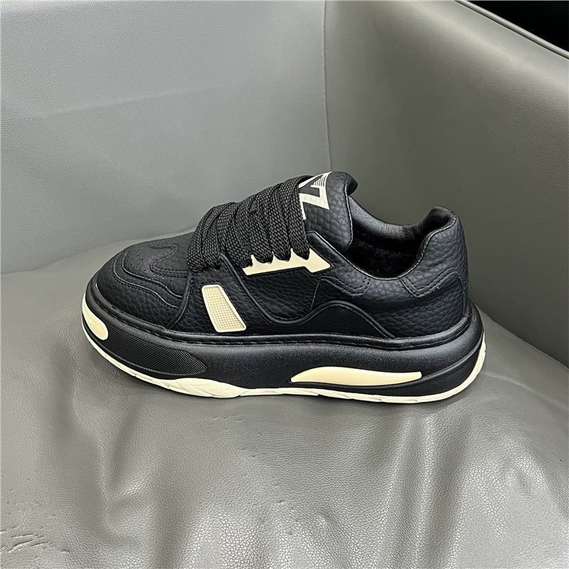 Men's Low-cut Genuine White Dad Platform Sports Casual Shoes