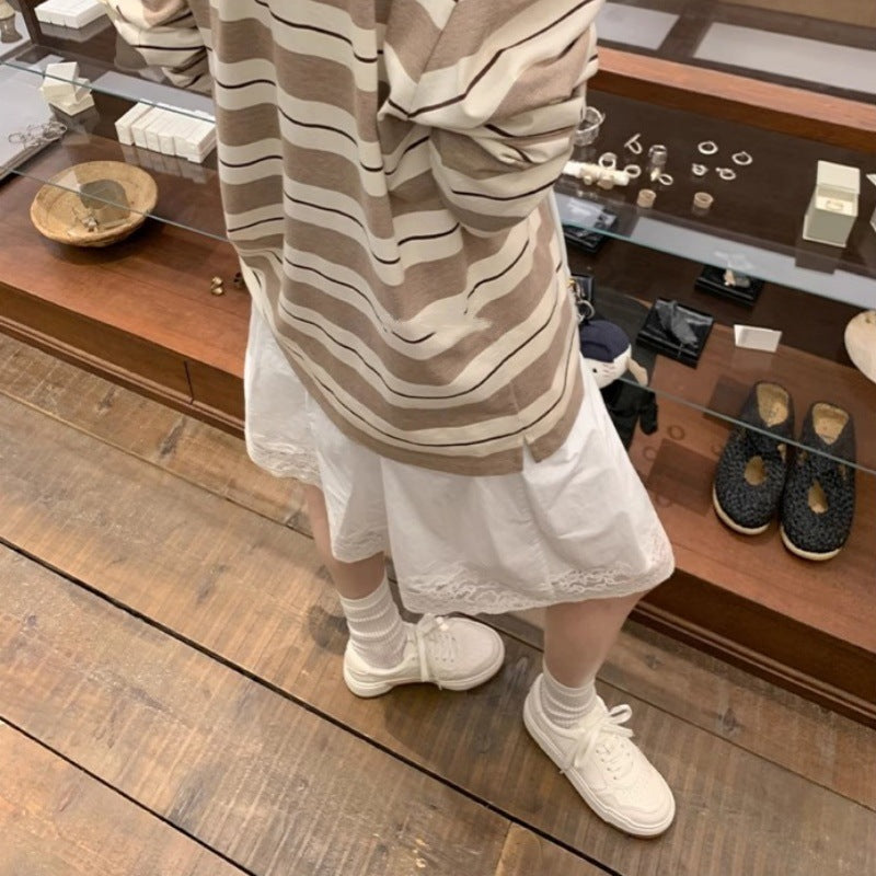 Women's Version Retro White Platform Height Increasing Soft Sneakers