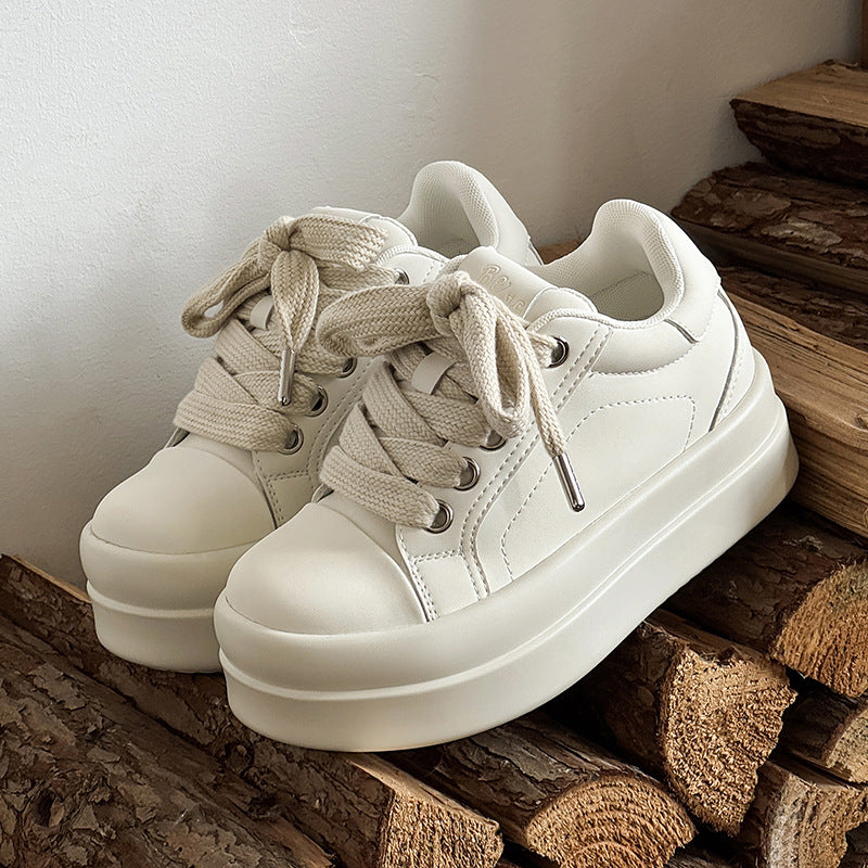 Women's & Men's Height Increasing Autumn Thick Bottom Versatile Mickey Big Head Casual Shoes