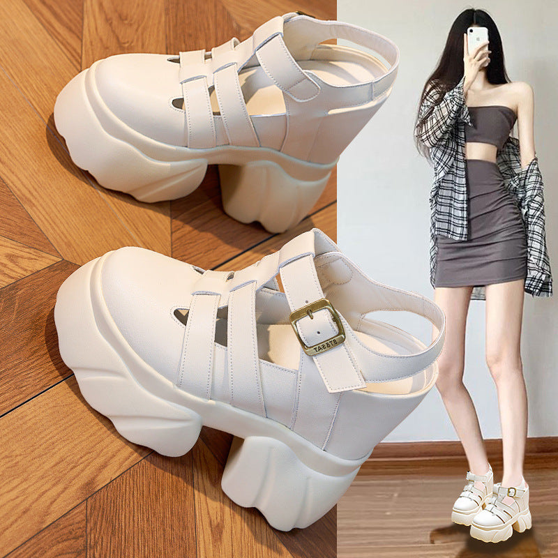 Women's Super Height Increasing Insole Closed Toe Roman Summer Men's Shoes