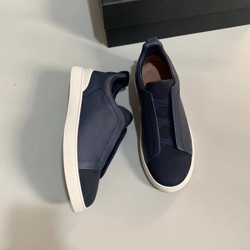 Men's Genia Top Layer Cowhide Slip-on Genuine Luxury Deerskin Men's Casual Leather Shoes