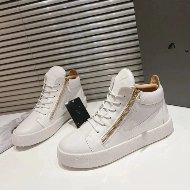 Women's Zipper Flat Round Head Genuine Comfort Women's Casual Shoes