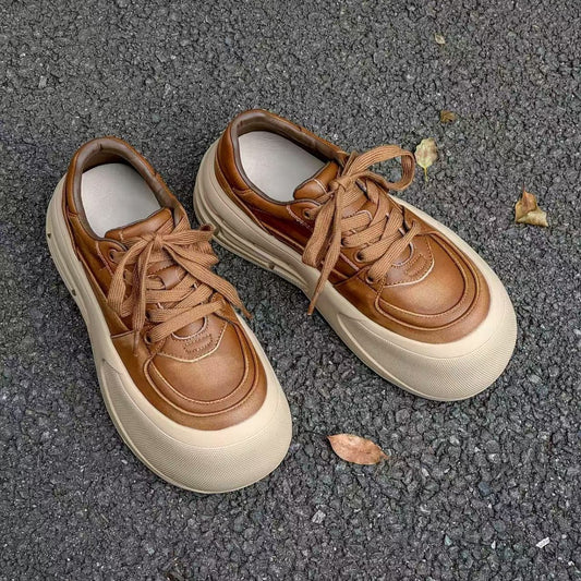 Women's Head Bread Autumn Mesh Breathable Platform Casual Shoes