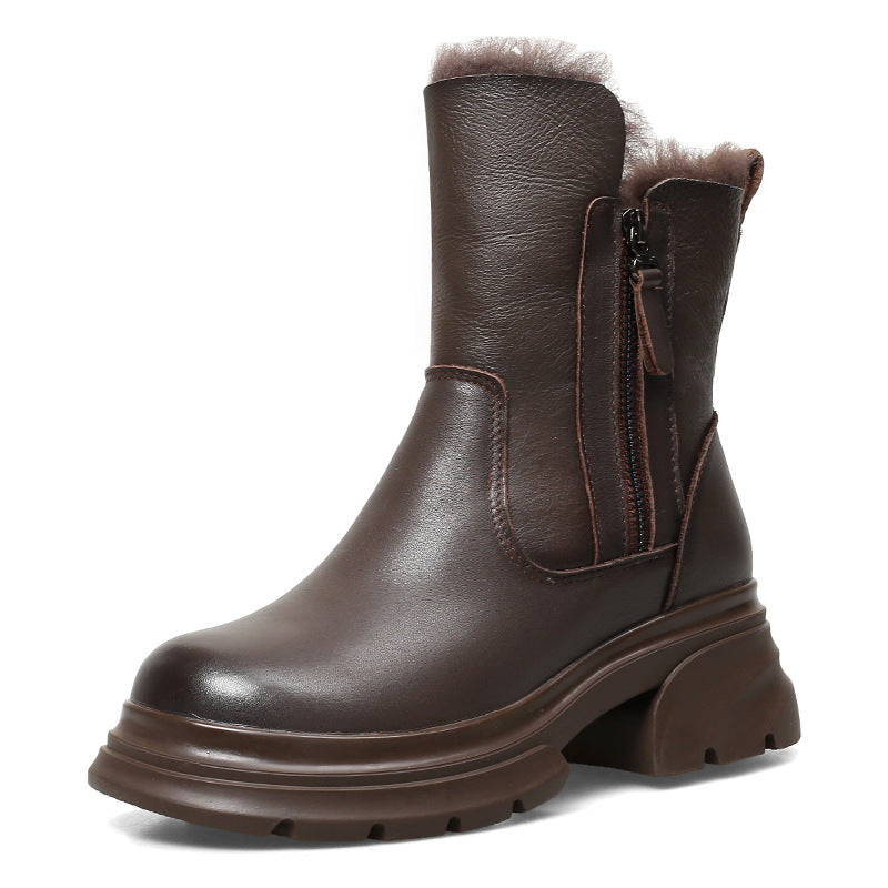 Women's Thick-soled Fur Integrated Martin Soft Bottom Snow Boots