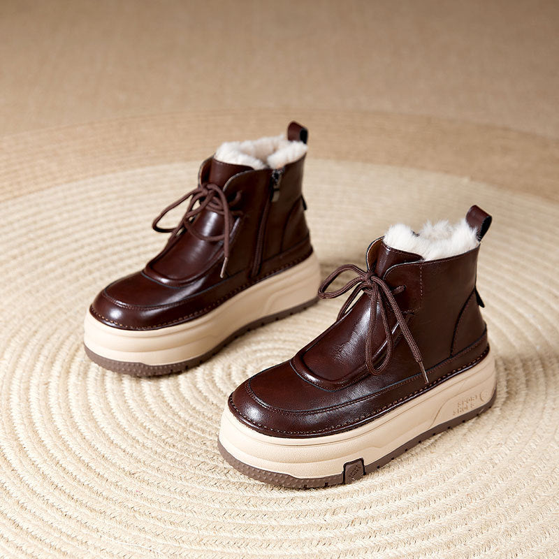 Women's Retro Platform Martin For With Veet Height Boots