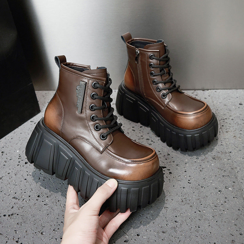 Women's Platform Martin Height Increasing Insole Female Boots