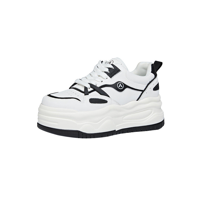 Women's Spring Hidden White Platform Wedge Daddy Sneakers