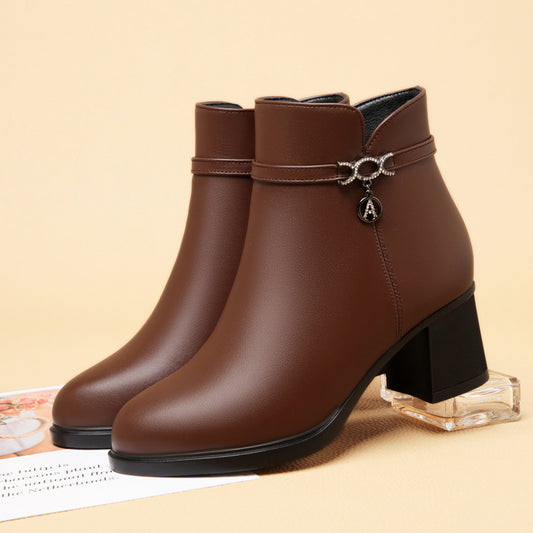 Mother's Soft Bottom Fleece-lined Thick Female Boots