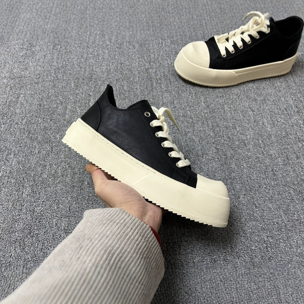 Head Mickey Derby Design Sense Genuine Versatile Platform Leisure Men's Casual Shoes