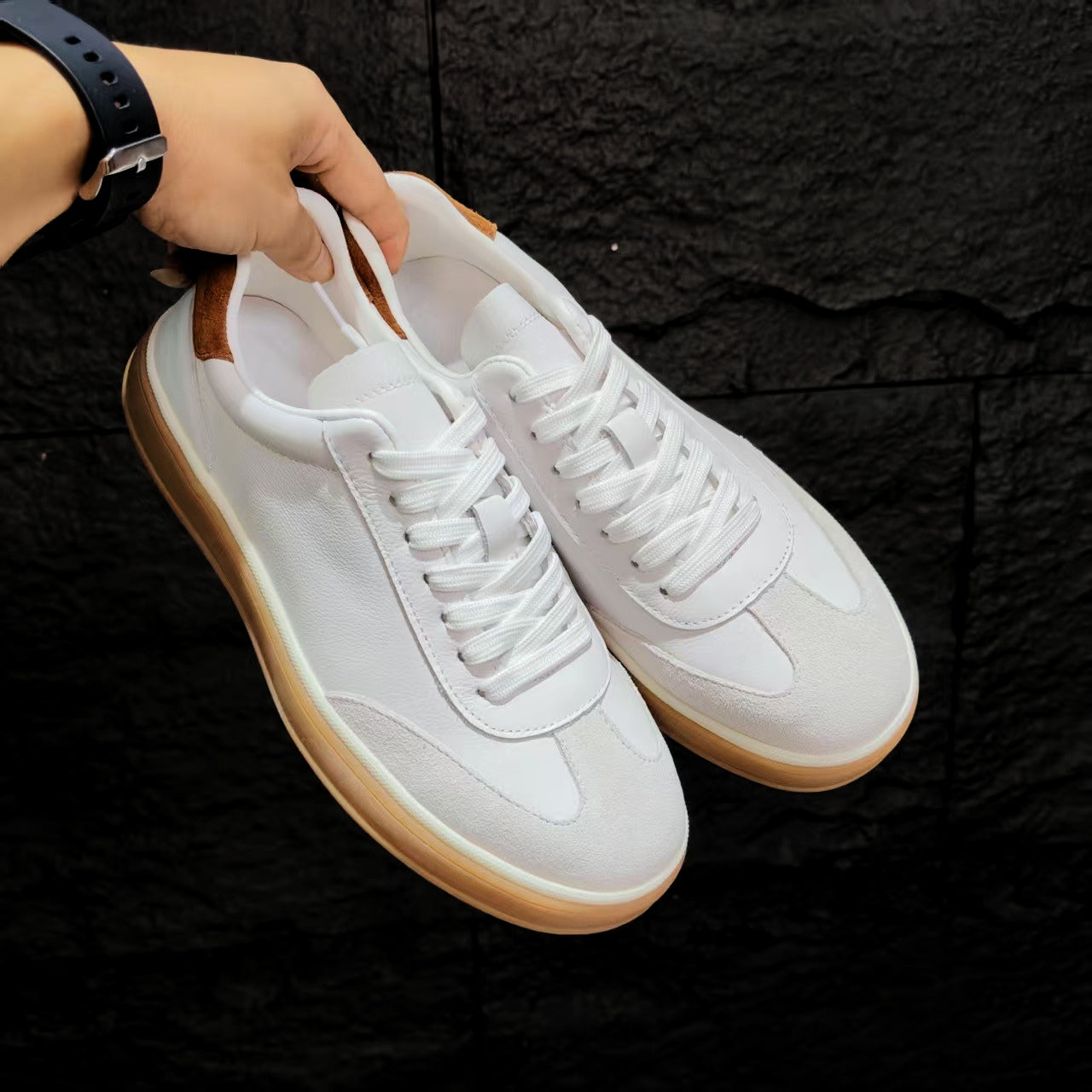Men's First Layer Cowhide Simplicity Light Cow Suede Genuine Men's Casual Shoes