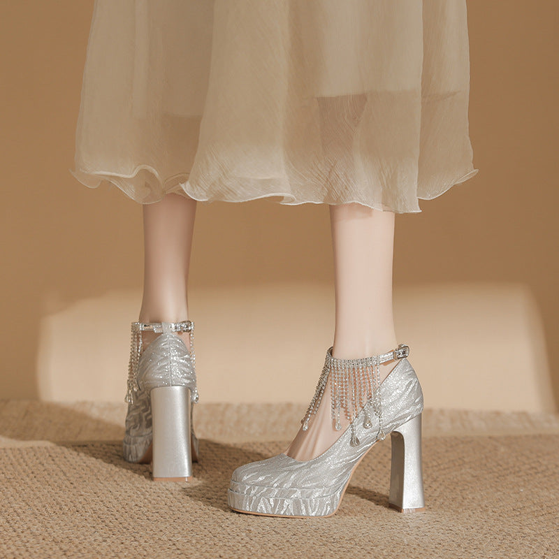 Dress Two-way High Garden Low-cut Waterproof Platform Women's Fashion Shoes