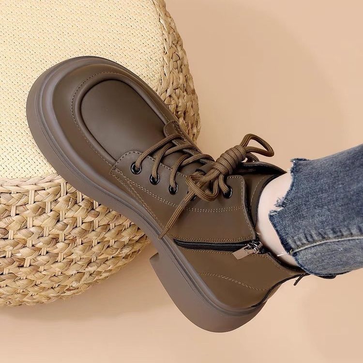 Women's & Men's Martin Cotton Mid British Style Fashion Women's Leather Boots