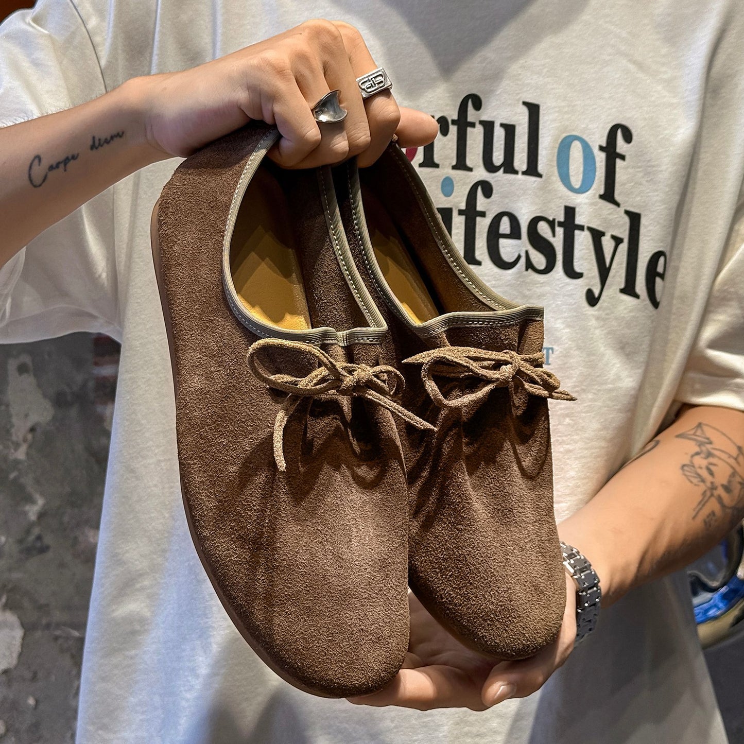 Summer Soft Bottom Simple Mesh Round Head Commuter Men's Casual Leather Shoes