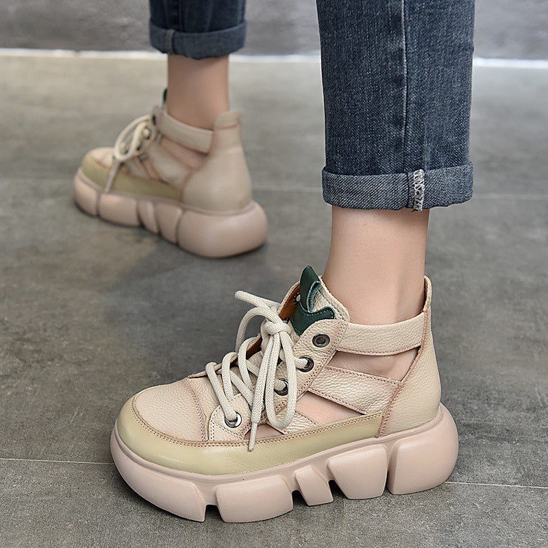 Closed Toe Roman Top Layer Cowhide Boots