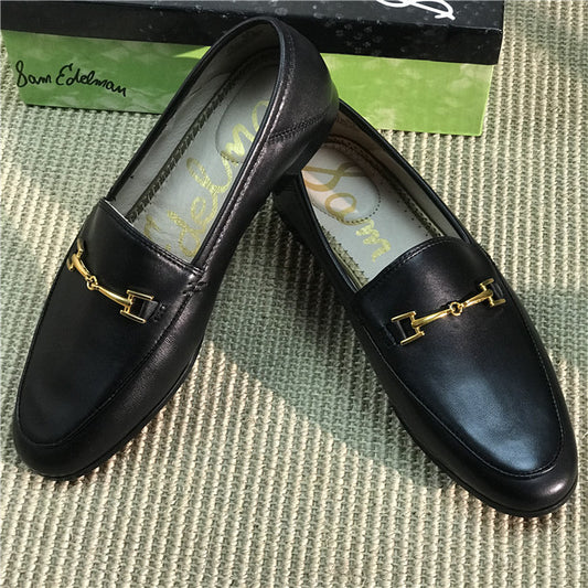 Women's Flat Pumps British Buckle Slip-on Bottom Casual Shoes