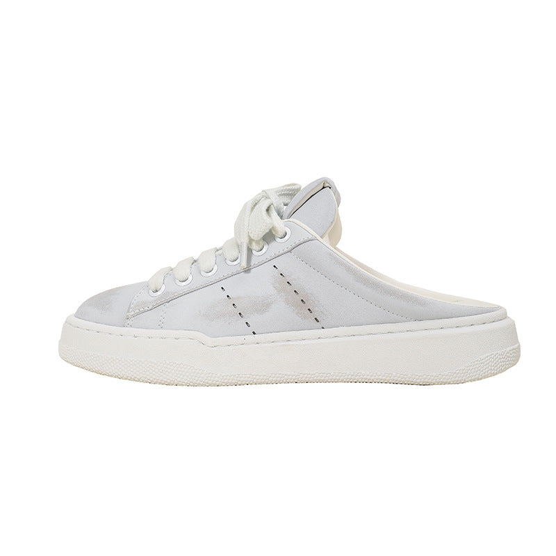 Women's Half Outer Wear Leisure Sports Platform Retro Slippers