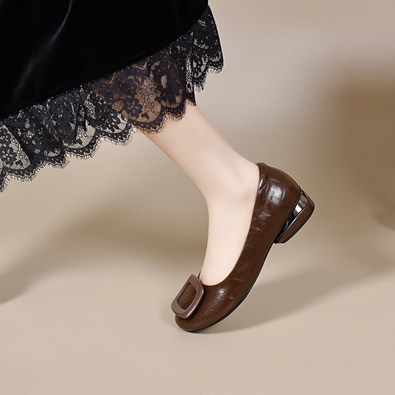 Women's Flat Pumps Bottom Not Tired Feet Chunky Women's Fashion Shoes