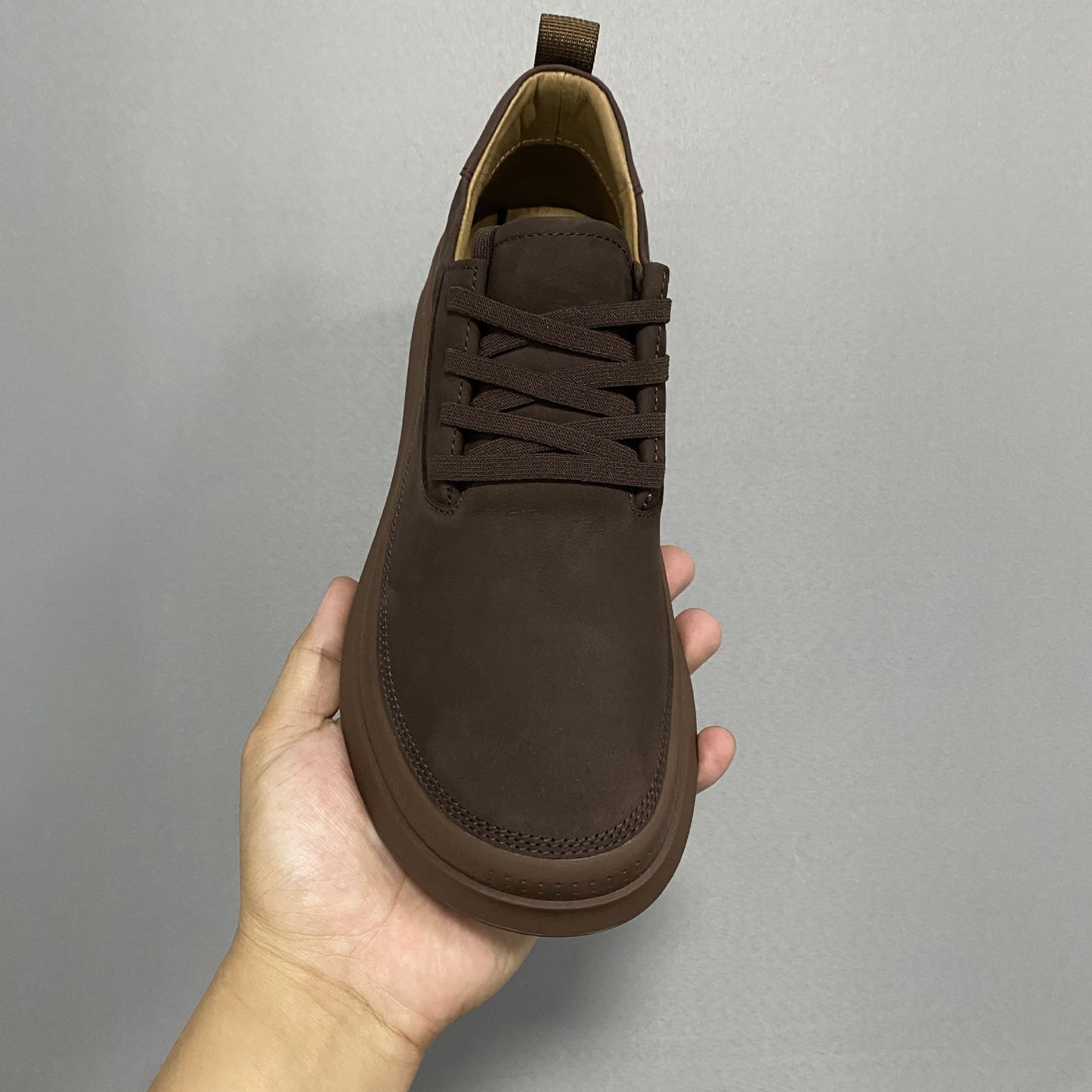 Men's Black Autumn Youth Less Thick Bottom Men's Casual Leather Shoes