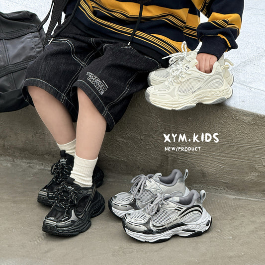 Children's Spring Fashion Trend Single Mesh Running Lightweight Breathable Boys Children's Sports Shoes
