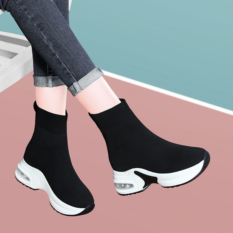 Women's Sock Single Short Height Increasing Insole Boots