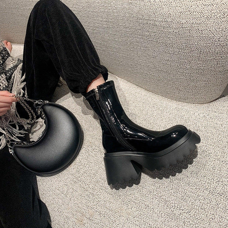 Small Stretch Female Height Increasing Patent Platform Waterproof Over The Boots