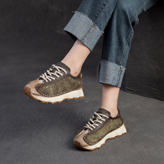 Design Pumps First Layer Cowhide Low Casual Shoes