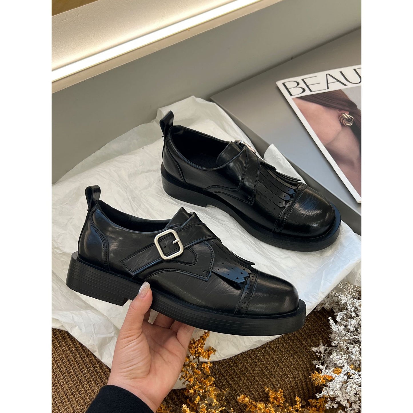 Women's Early Autumn Round Head One Pedal Loafers