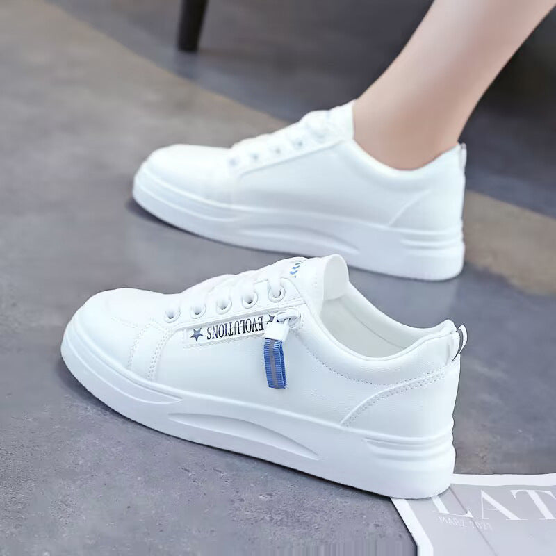 Women's White Summer Breathable Mesh Sports Board Sneakers