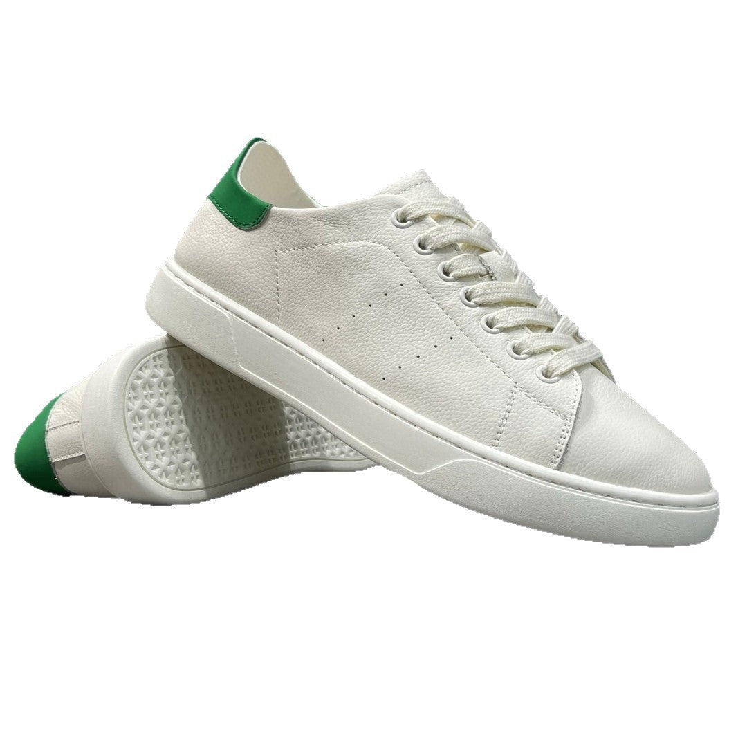 Men's Genuine White Solid Color Flat Breathable Men's Board Shoes